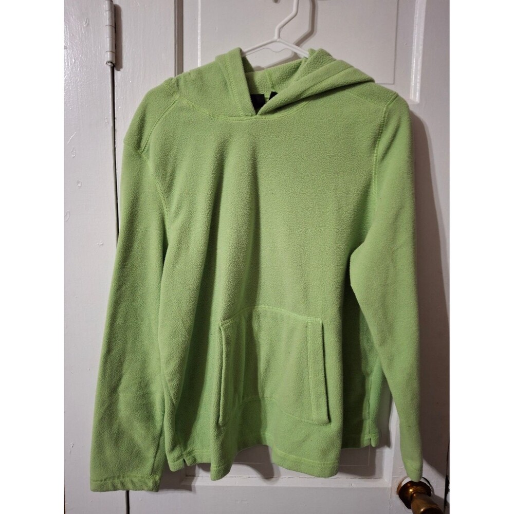 Athleta Lime Green Hooded Teddy Fleece Pullover